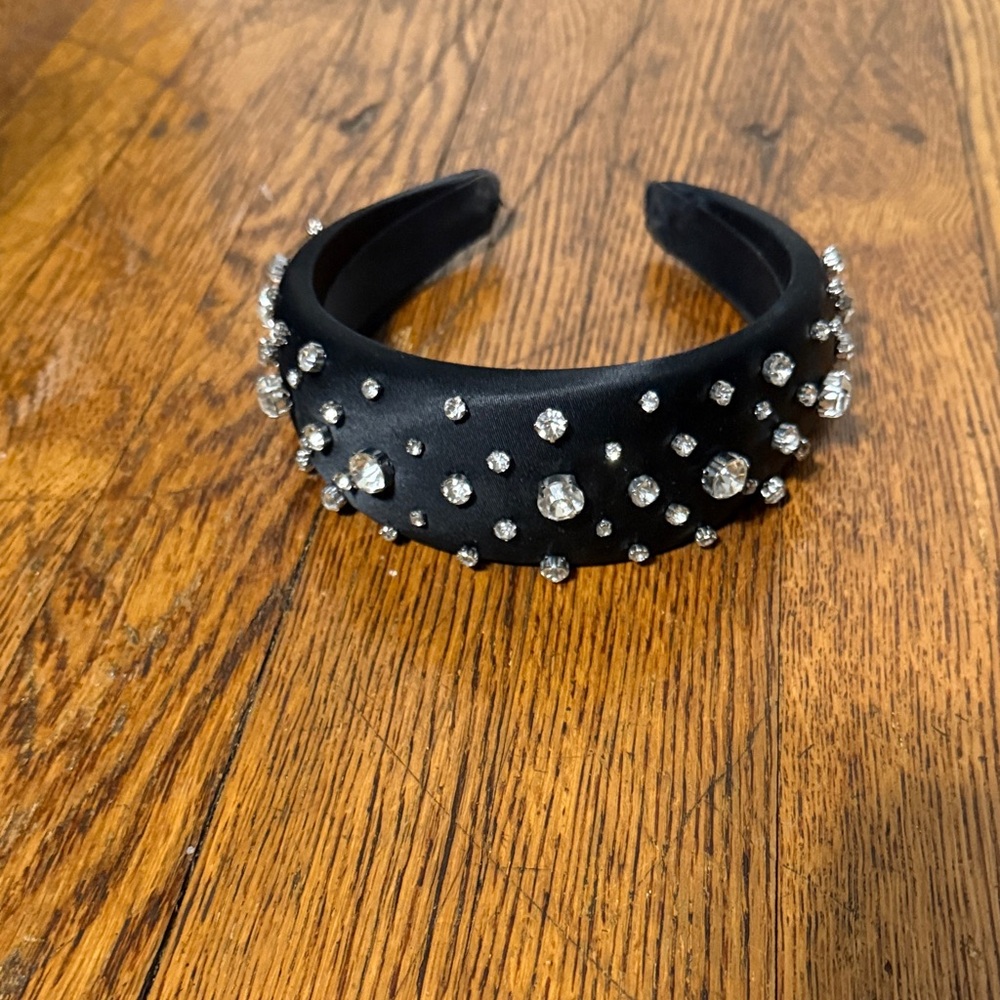Zara Black Crystal Embellished Headband